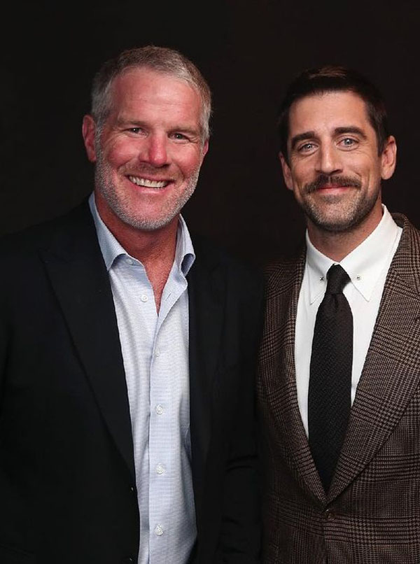 Brett Favre with his favorite player Aaron Rodgers