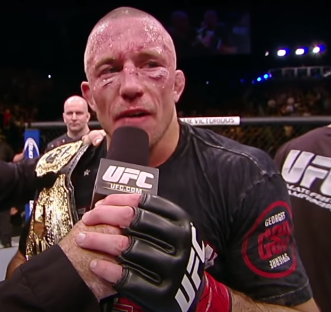 GSP's face after a fight against Johny Hendricks